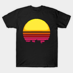 Sun retrowave pixelart T-Shirt